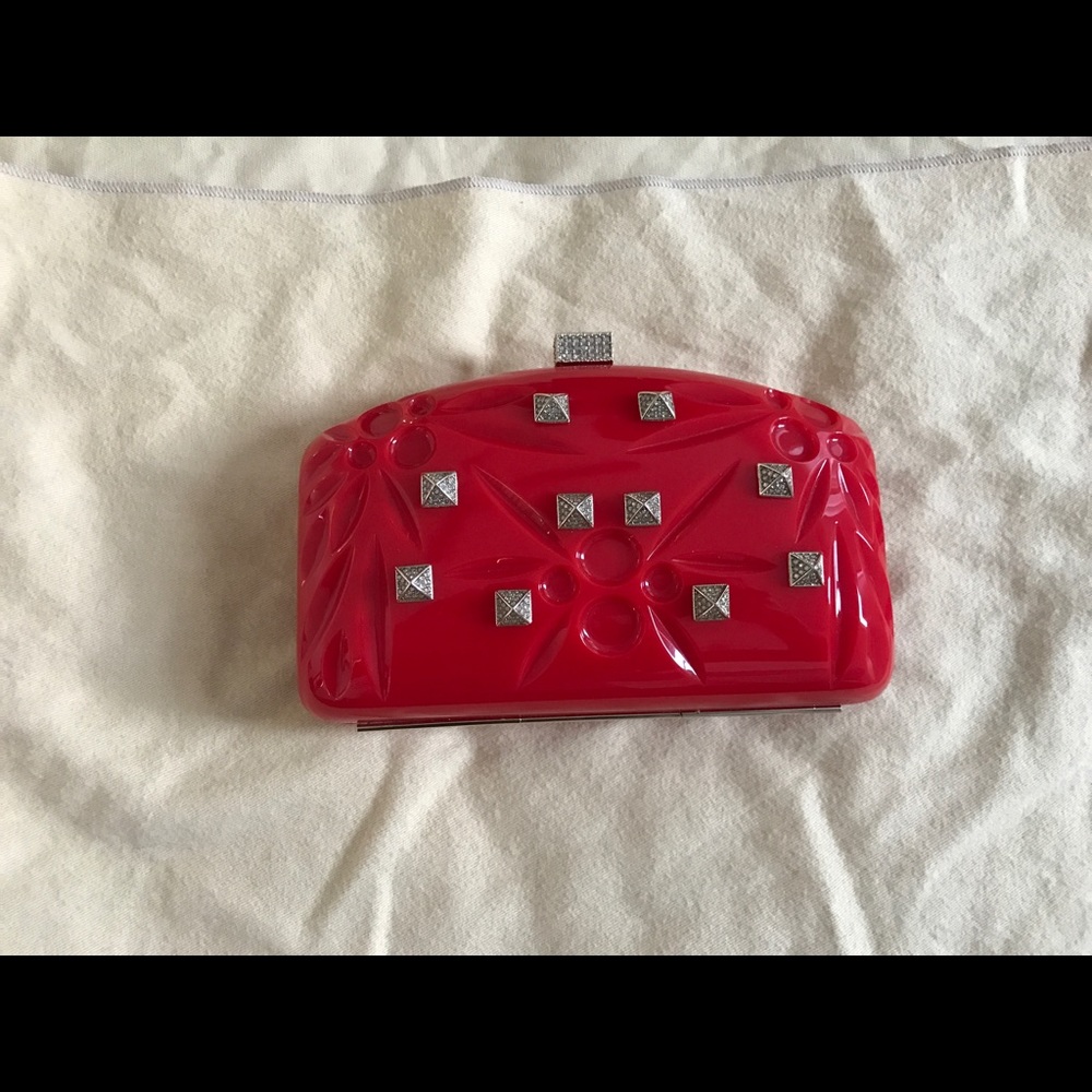 Valentino Red stud clutch